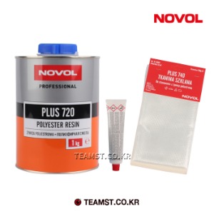노볼 폴리에스터 레진 720 1리터+매트포함 [리페어박스 대용량 제품](용량4배 가격은 2배)